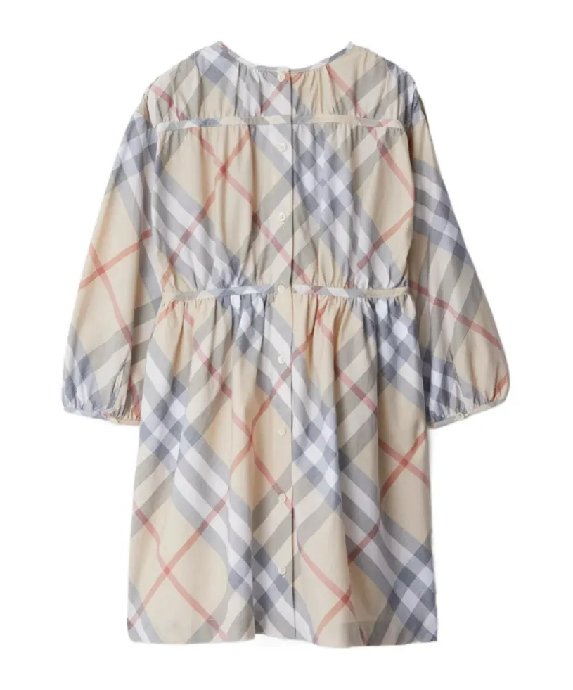 Checked Crewneck Dress