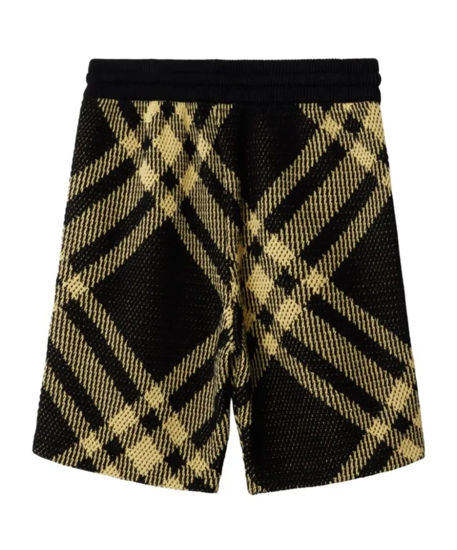 Check-Print Knitted Shorts