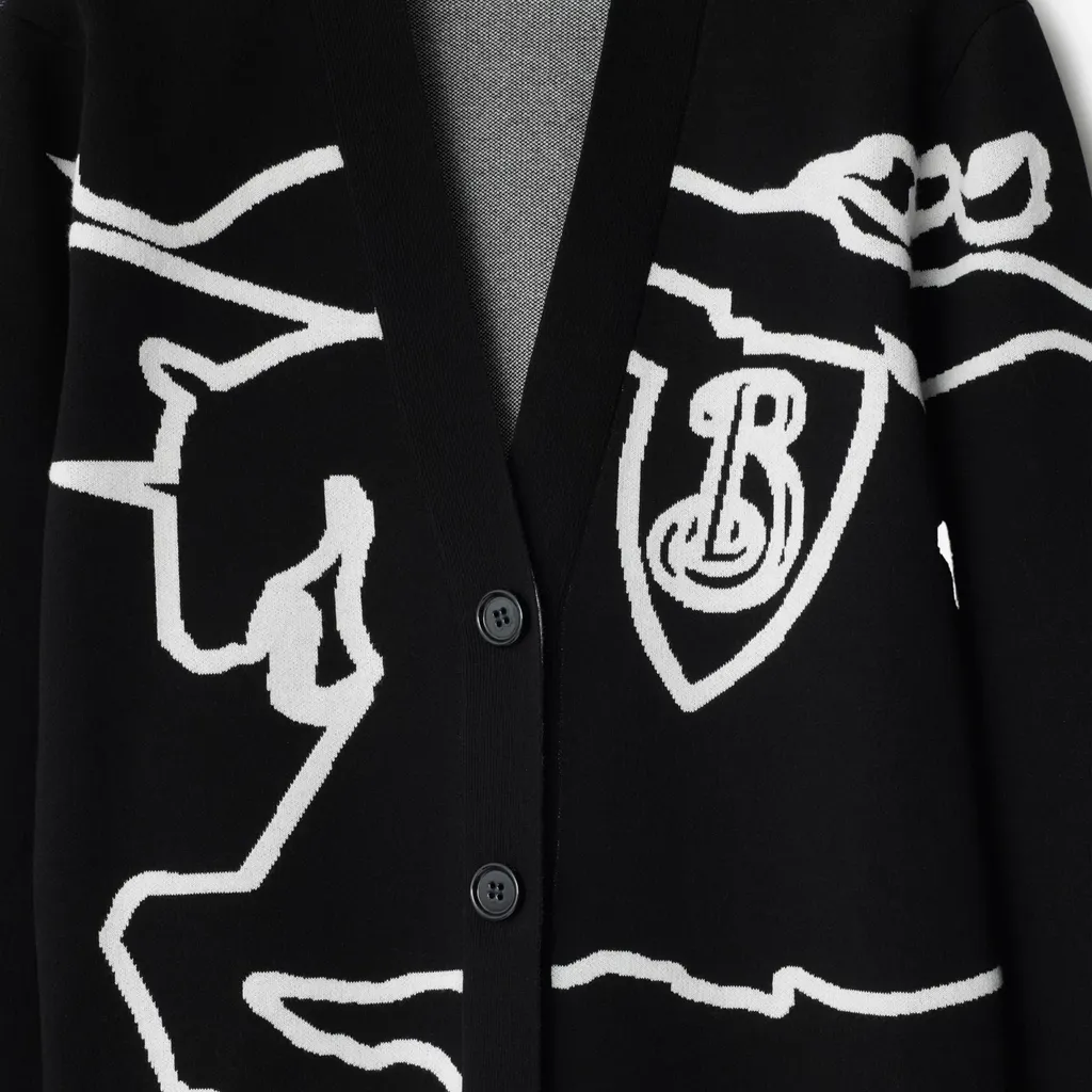 Equestrian Knight V-Neck Buttoned Cardigan
