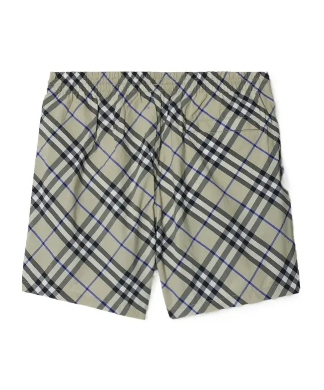 Checked Drawstring-Waist Swim Shorts