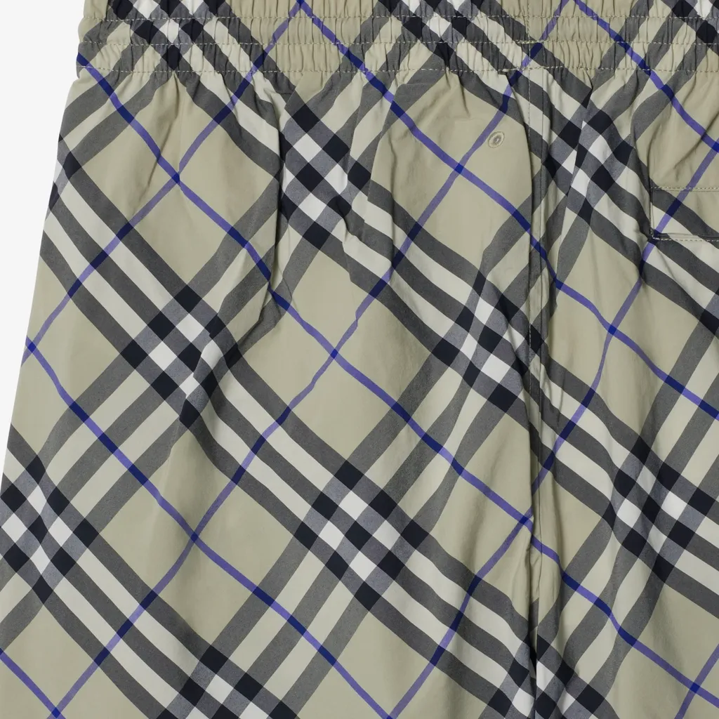 Checked Drawstring-Waist Swim Shorts