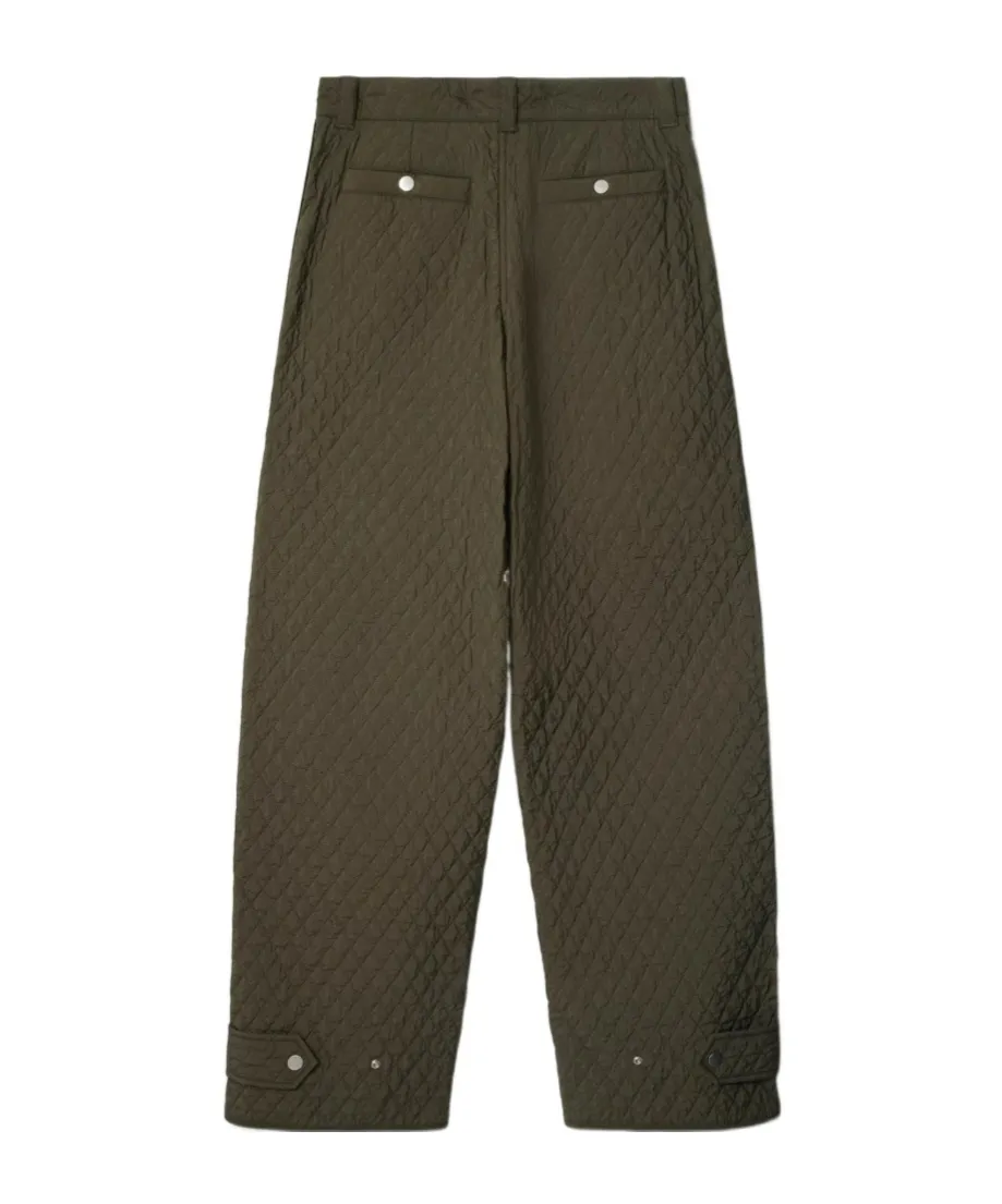 Diamond-Quilted Straight-Leg Trousers
