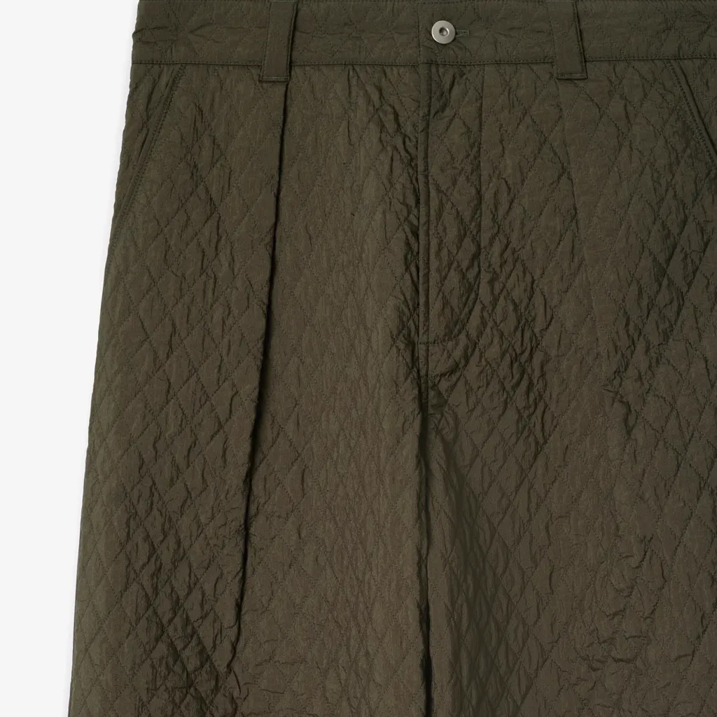 Diamond-Quilted Straight-Leg Trousers