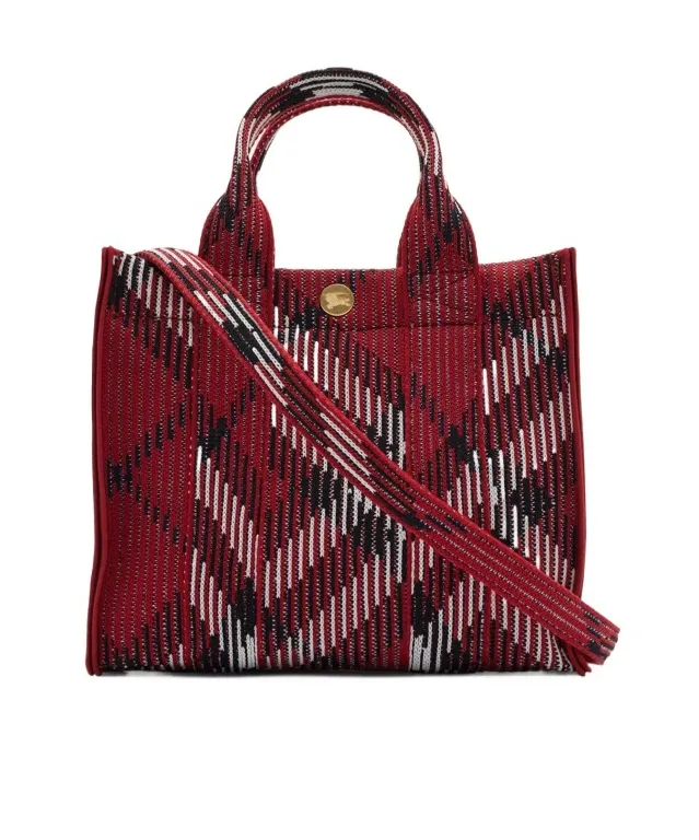 Mini Check Knitted Tote Bag