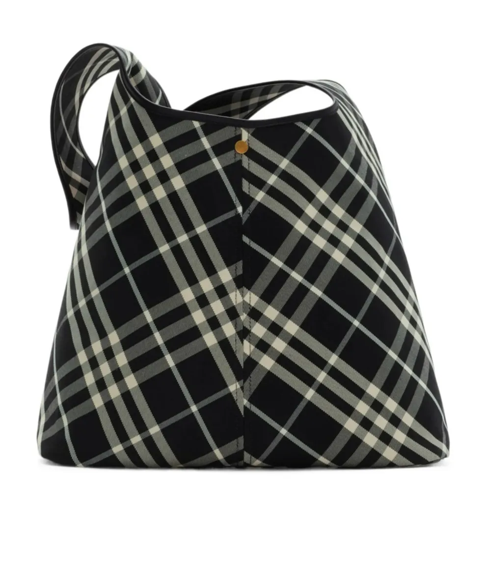 Check Pattern Large Shoulder Bag