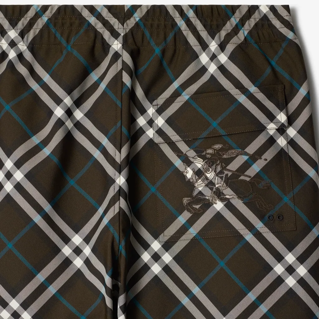 Vintage Check-Printed Elasticated Waistband Trousers