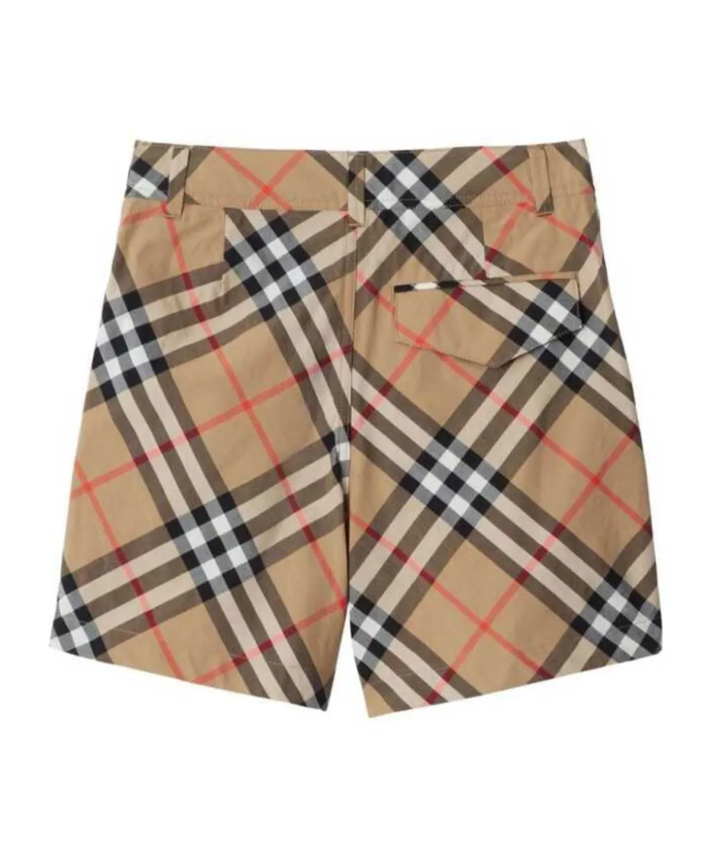 Vintage-Check Printed Flap Pocket Shorts