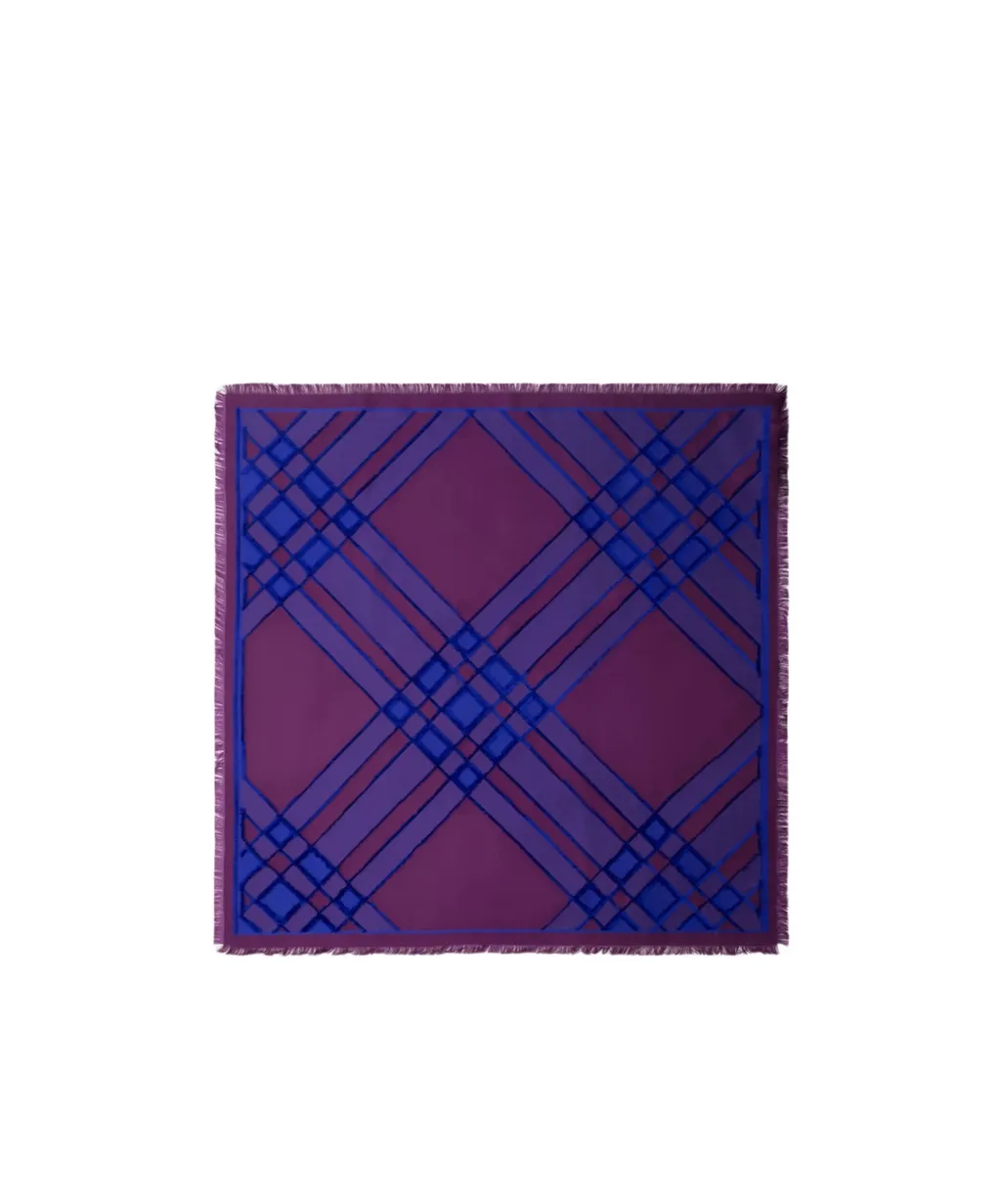 Check Silk Blend Scarf