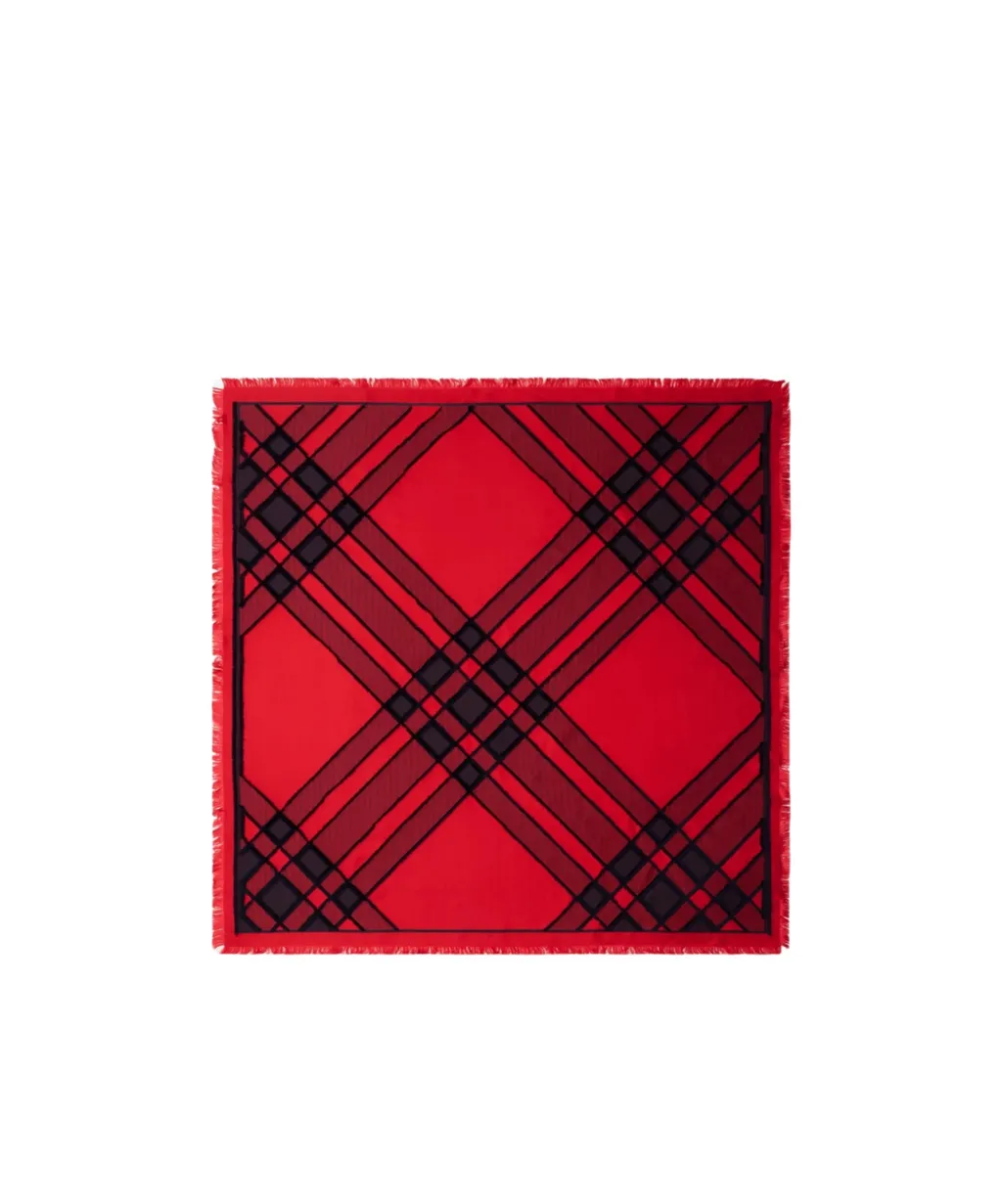 Check Silk Blend Scarf