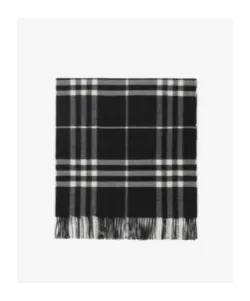 Check Printed Fringed Edge Scarf