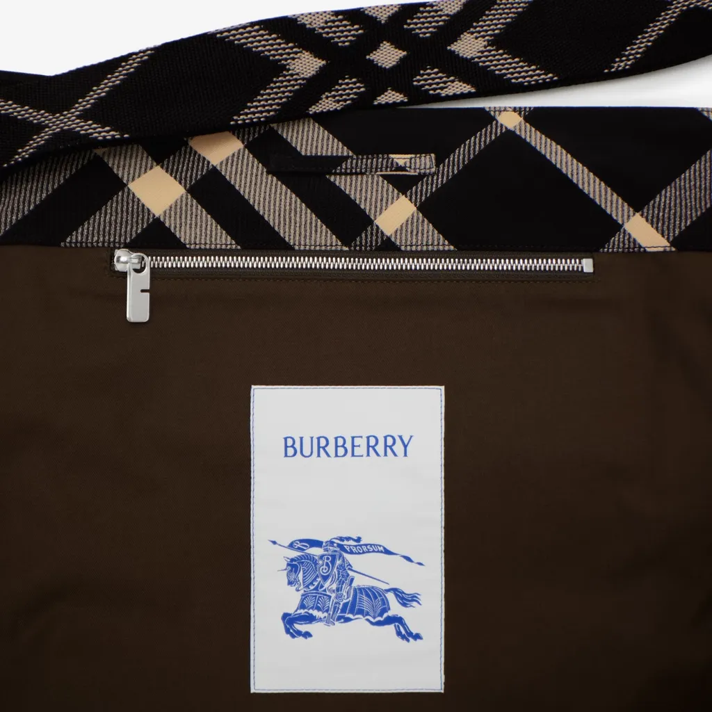 Medium Checked Trench Tote Bag