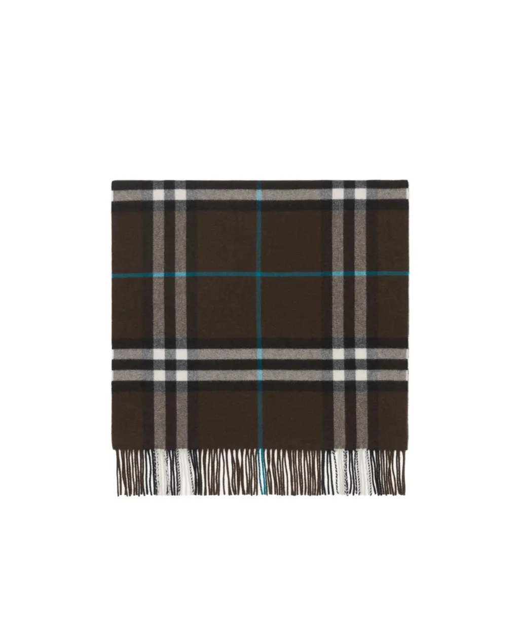 Check Printed Fringed-Edge Scarf