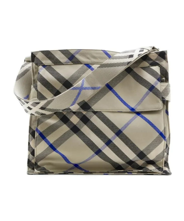 Medium Checked Trench Tote Bag