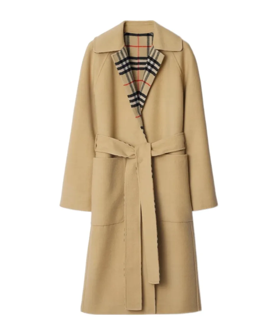 Long Sleeved Belted Trench Coat