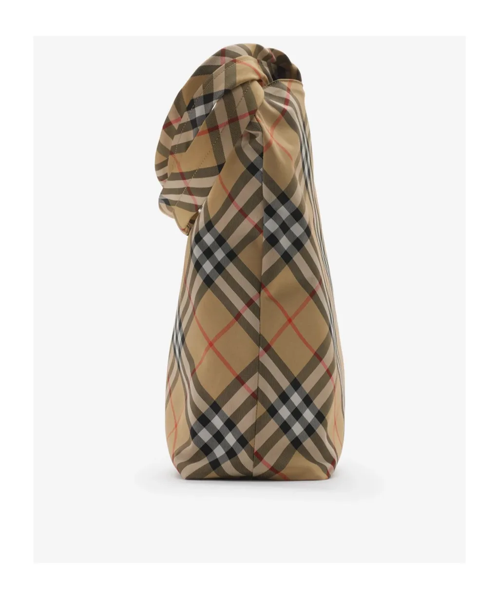 Checked Ekd Motif Tote Bag