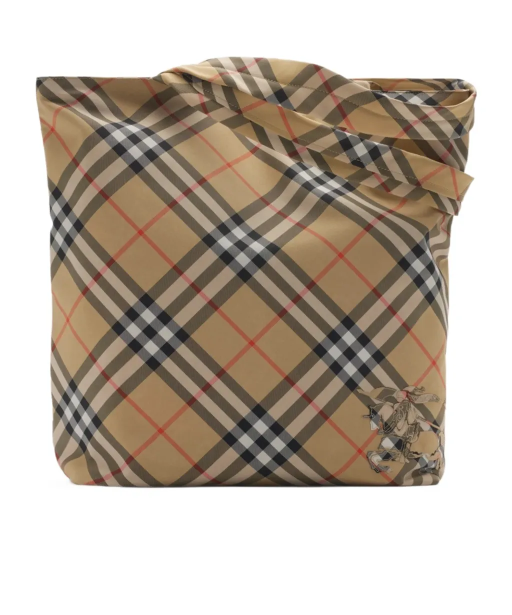 Checked Ekd Motif Tote Bag