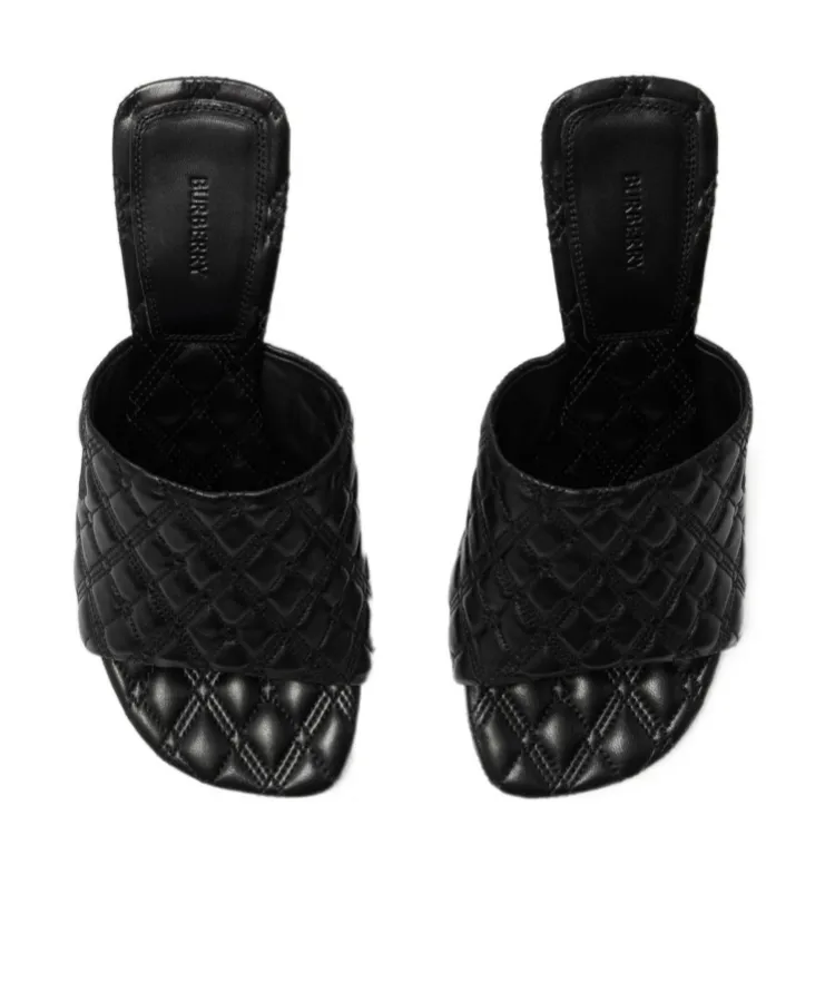 Quilted Slip-On Mules