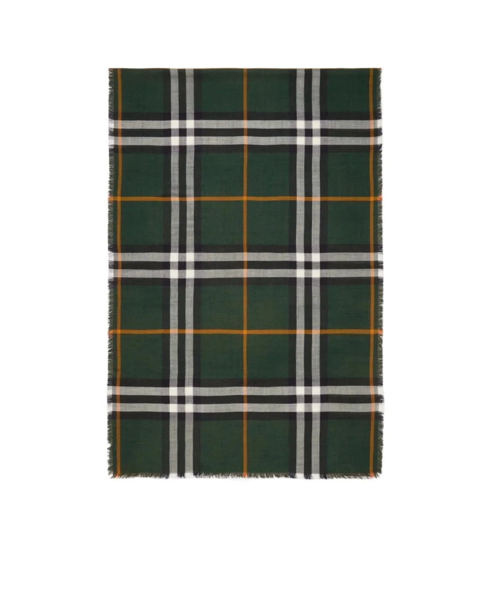 Raw-Cut Checked Scarf