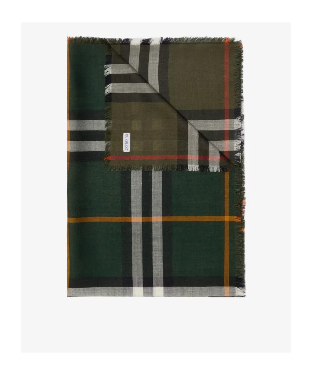 Raw-Cut Checked Scarf