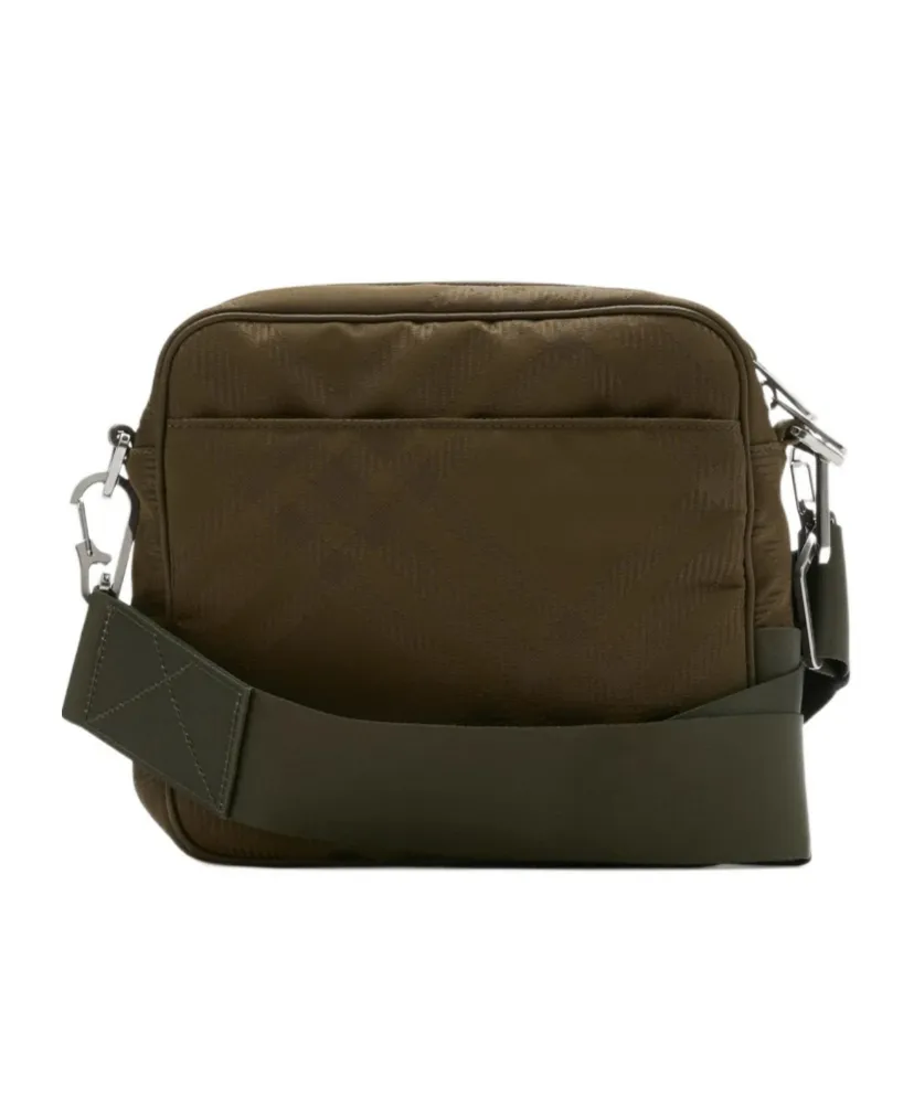 Checked Jacquard Zipped Shoulder Bag
