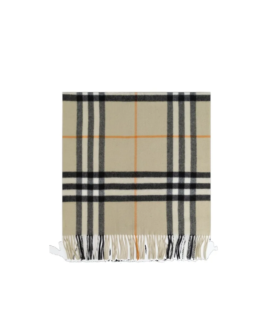 Check Printed Fringed Scarf