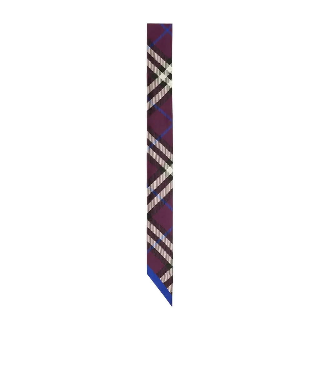 Skinny Check Silk Scarf