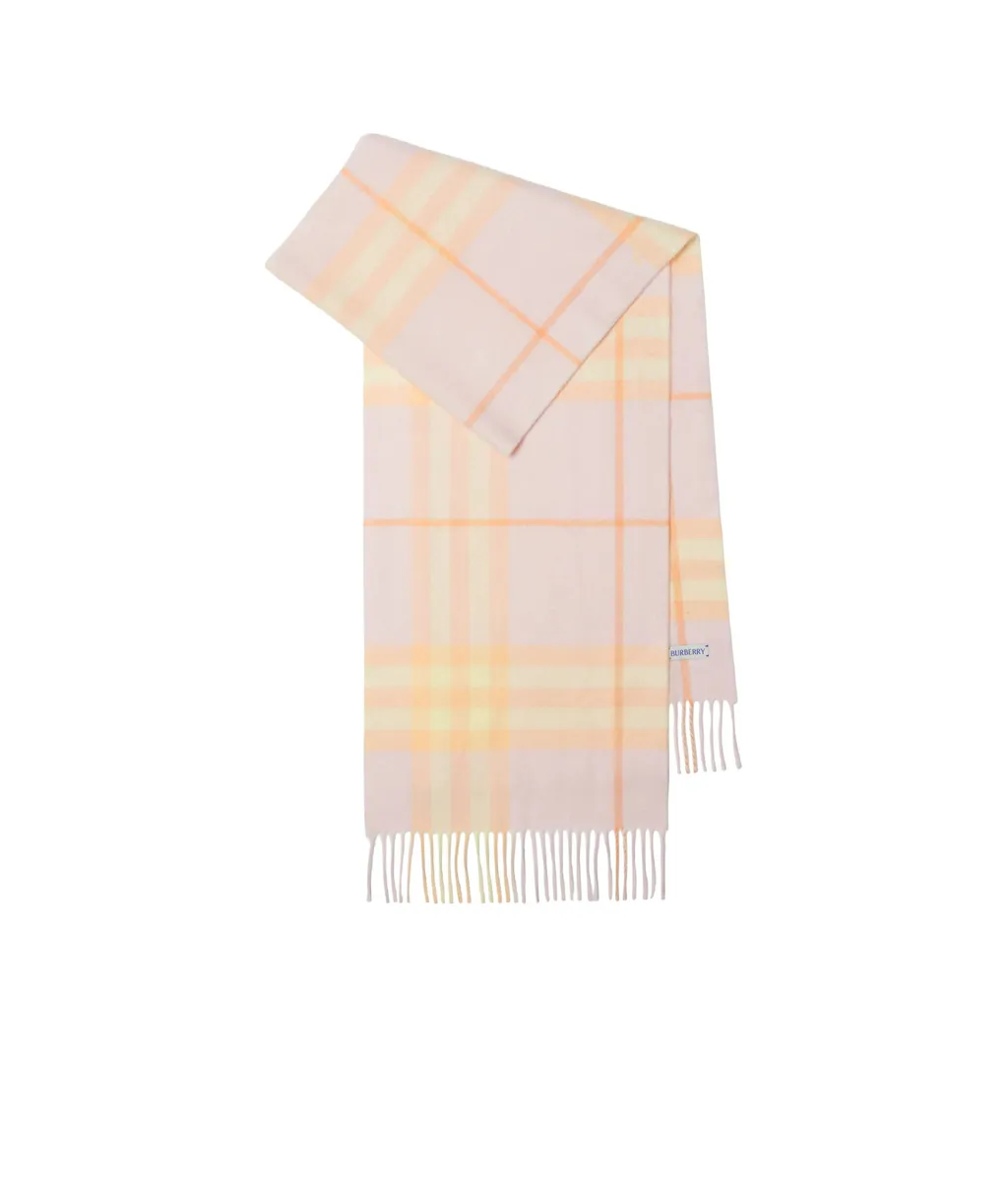 Checked Fringed-Edge Scarf