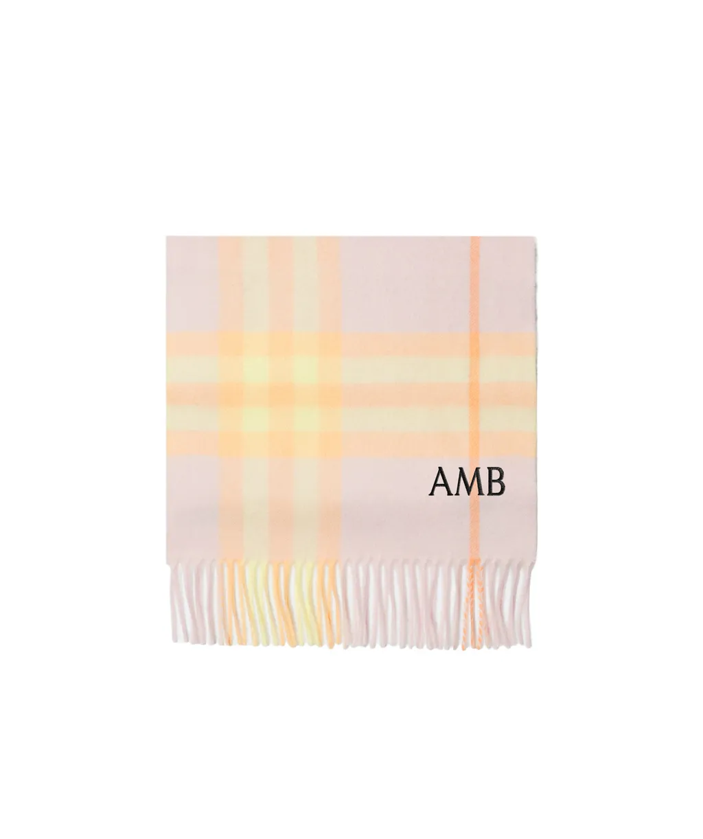 Checked Fringed-Edge Scarf