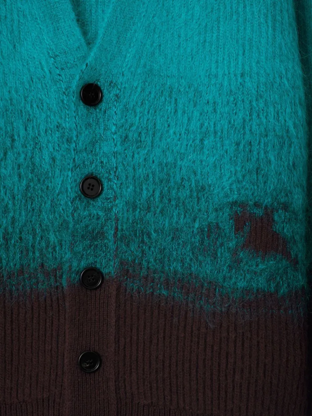 Equestrian Knight Motif Gradient Effect Cardigan