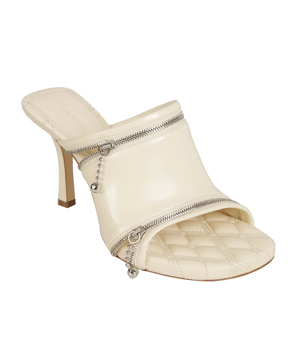Zip-Detailed Slip-On Sandals
