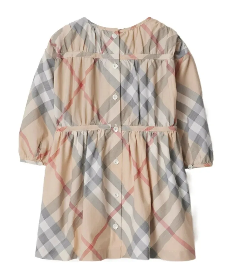 Vintage Check Crewneck Flared Dress