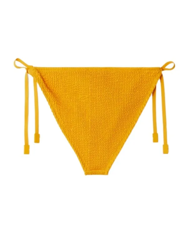 Crinkled Texture Side-Tied Bikini Briefs