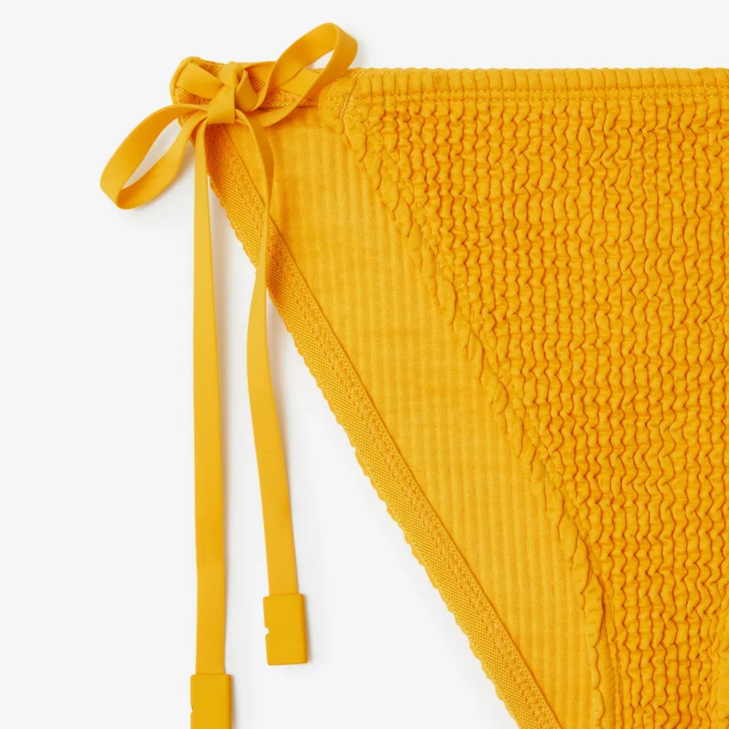 Crinkled Texture Side-Tied Bikini Briefs