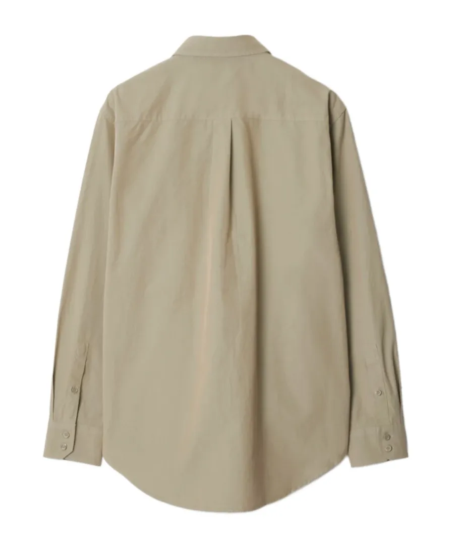 Logo Embroidered Curved Hem Shirt
