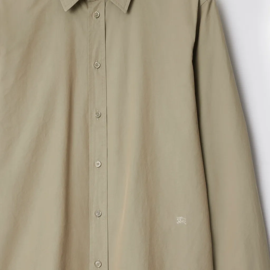 Logo Embroidered Curved Hem Shirt