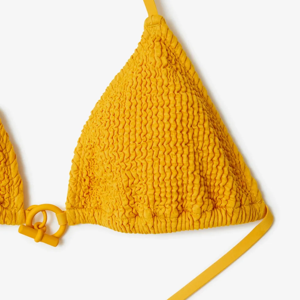 Crinkled Texture Halterneck Bikini Top