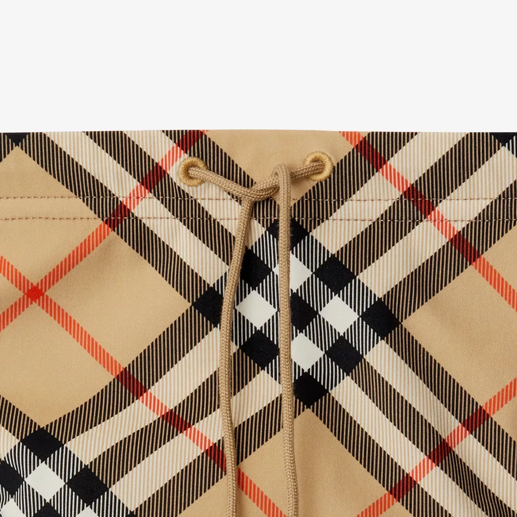 Checked Drawstring Swim Shorts