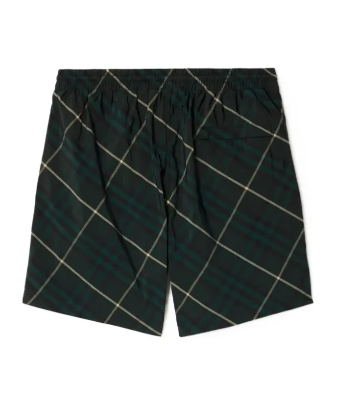 Check-Print Drawstring Swim Shorts