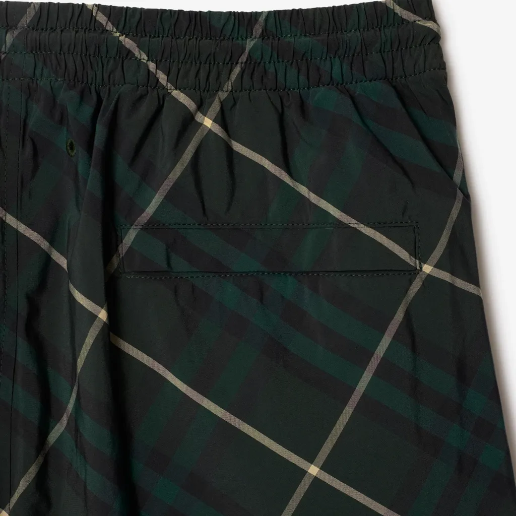 Check-Print Drawstring Swim Shorts