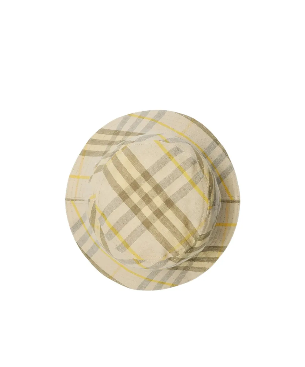 Checkered Wide-Brim Bucket Hat