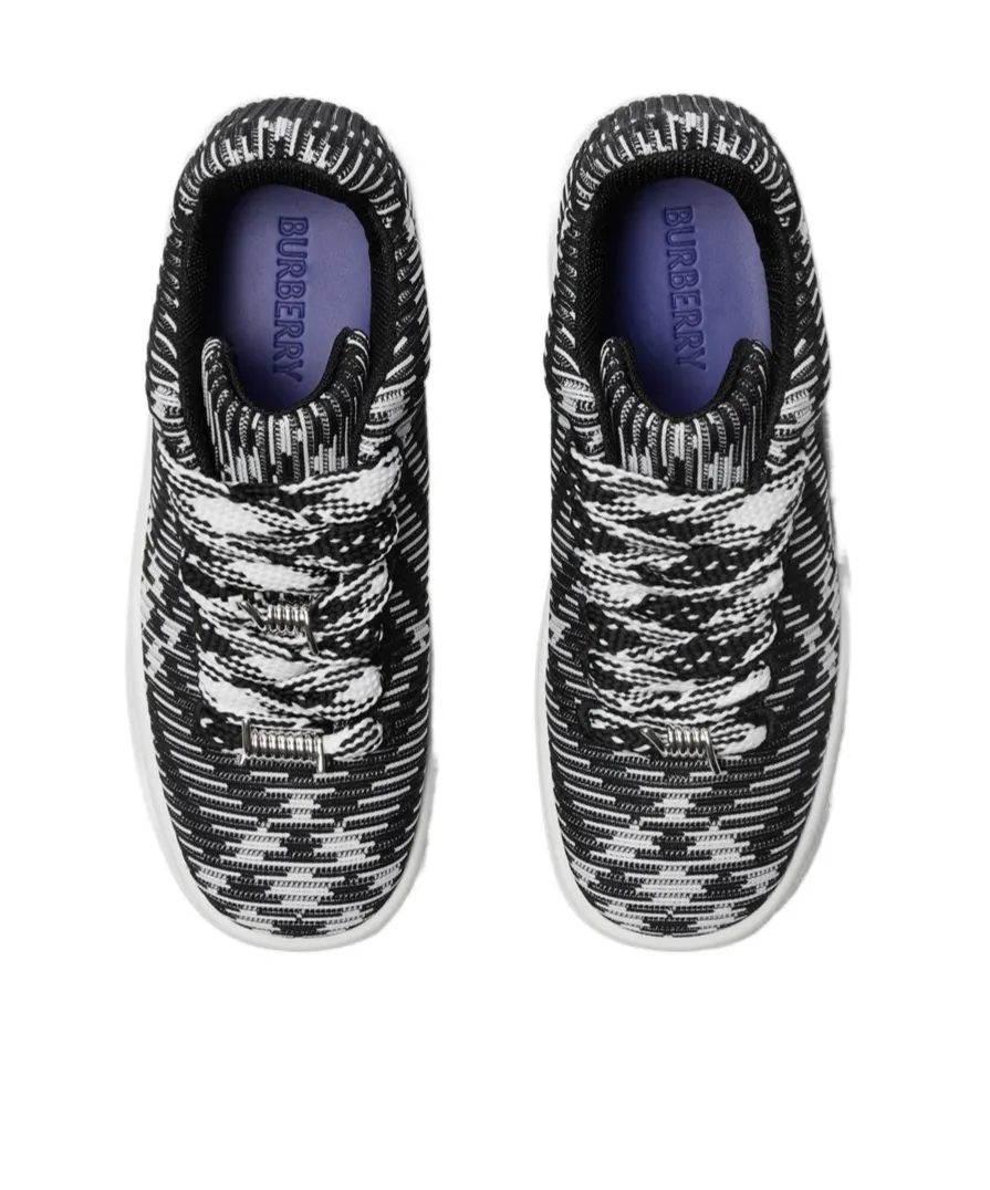 Check Knit Low-Top Sneakers