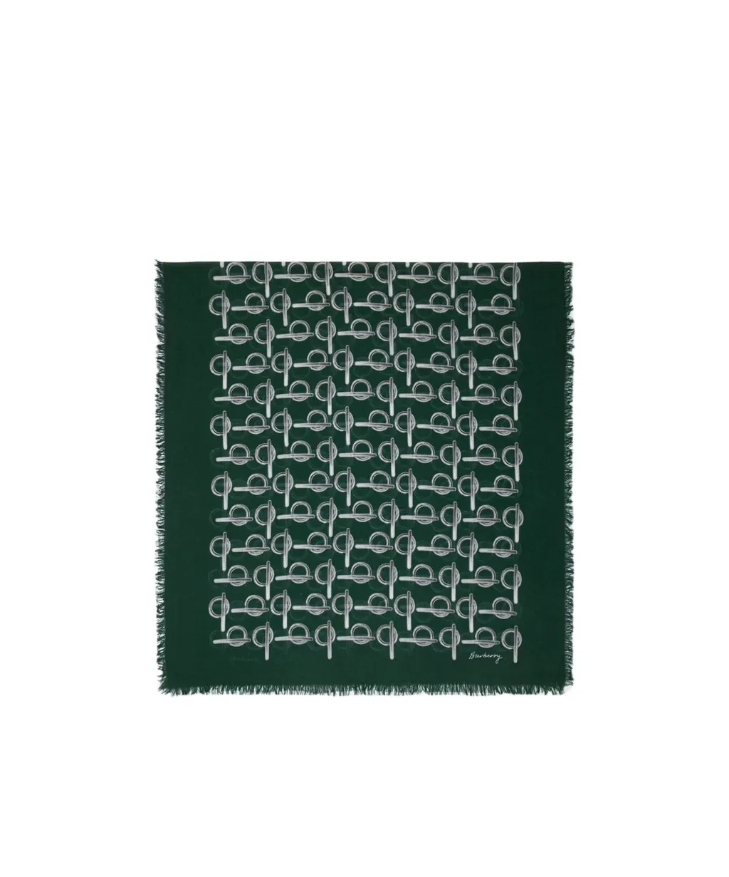 B Print Frayed Edge Scarf