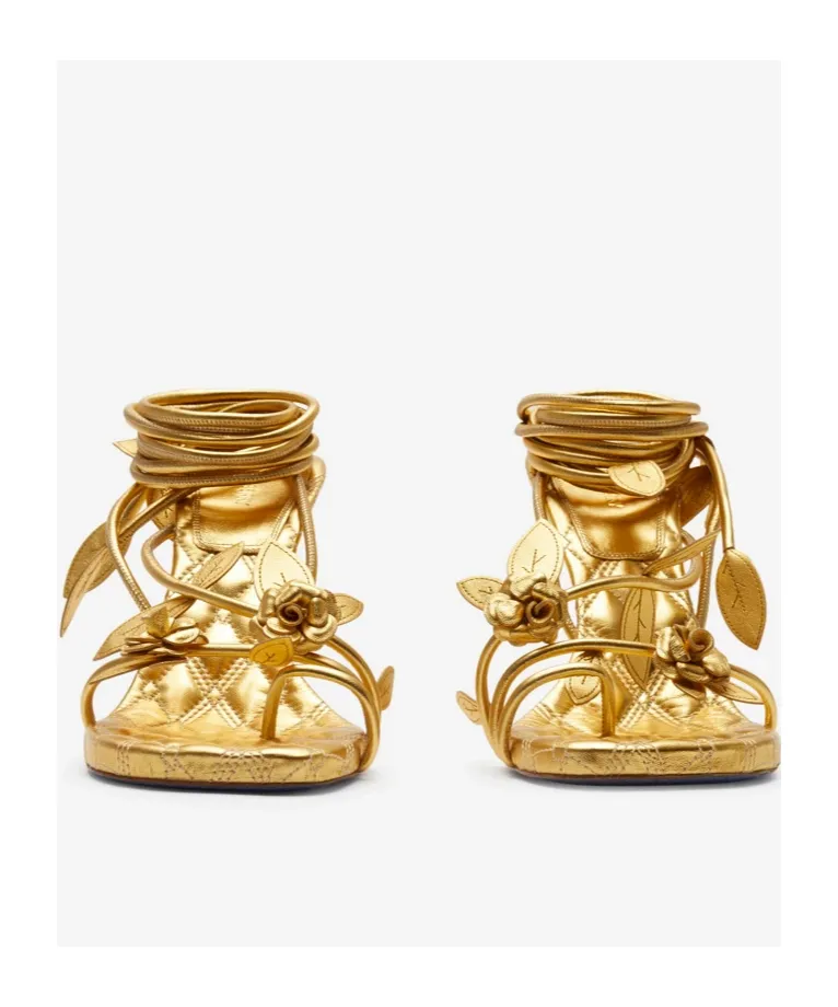 Ivy Flora Metallic Leather Sandals