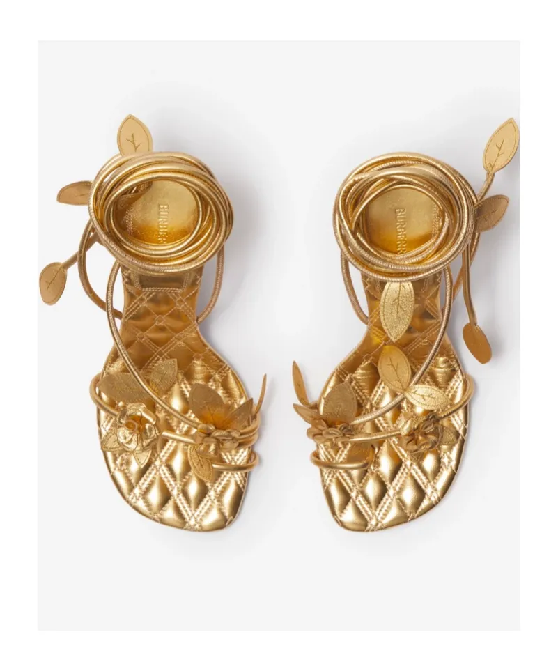 Ivy Flora Metallic Leather Sandals