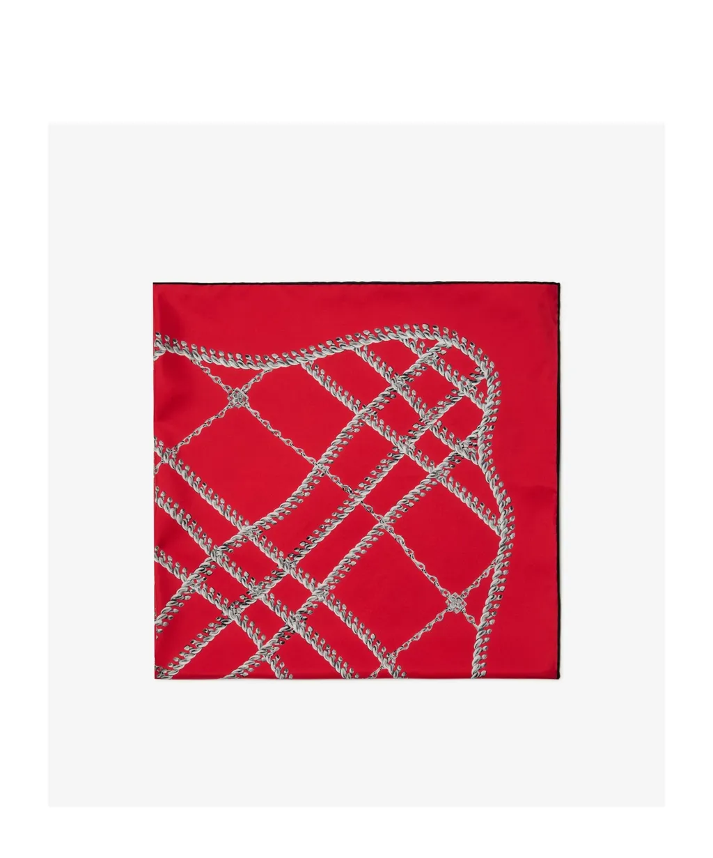 Chain Check-Print Silk Scarf