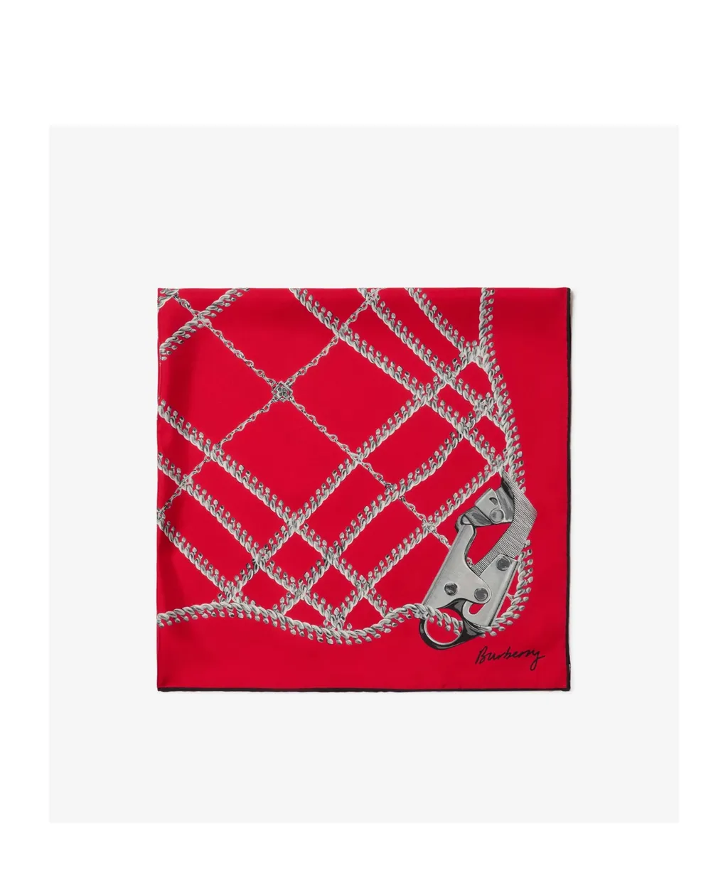 Chain Check-Print Silk Scarf