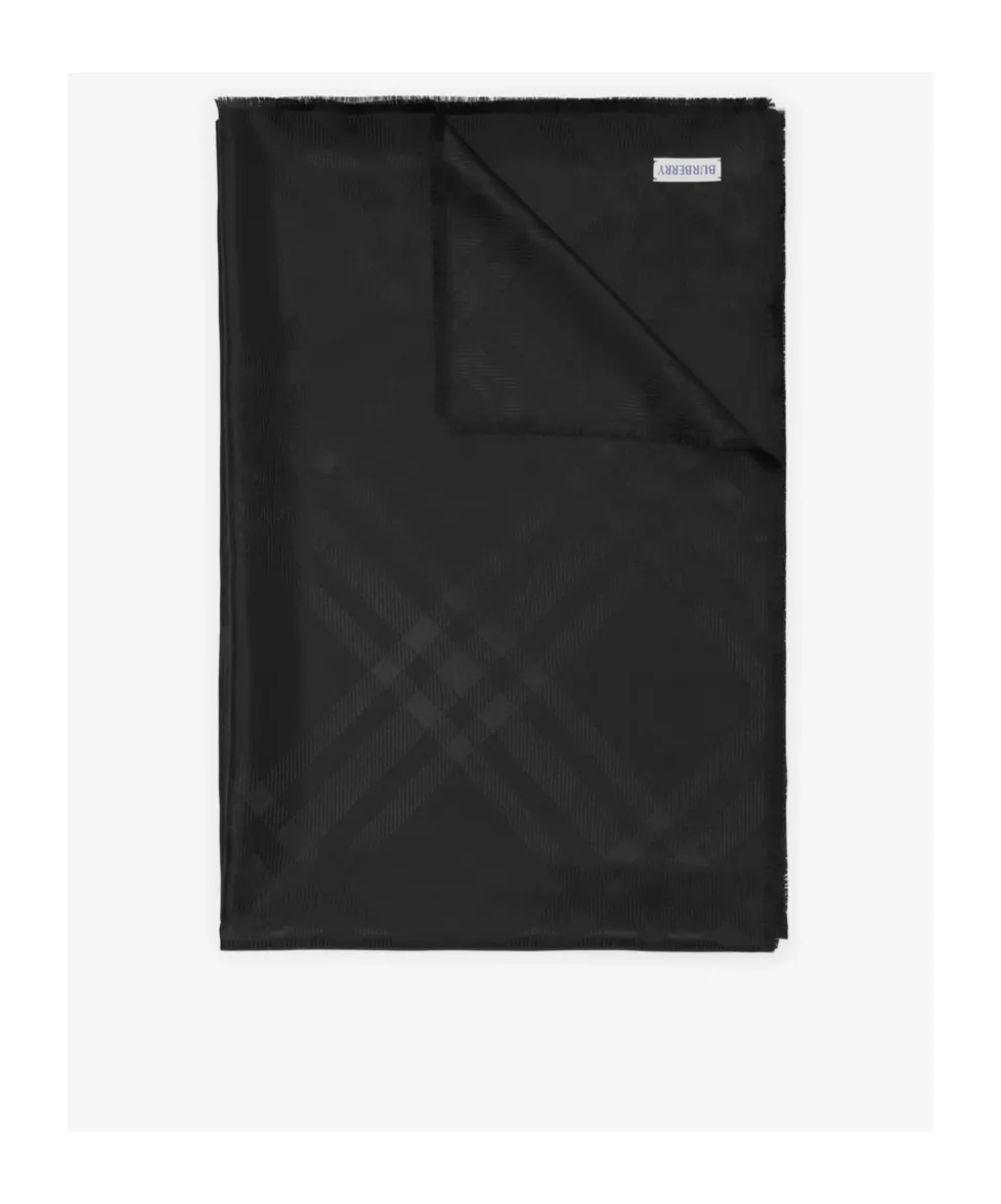 Checked Silk Scarf
