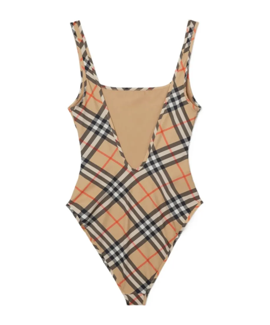 Check Pattern One-Piece Swimsuit