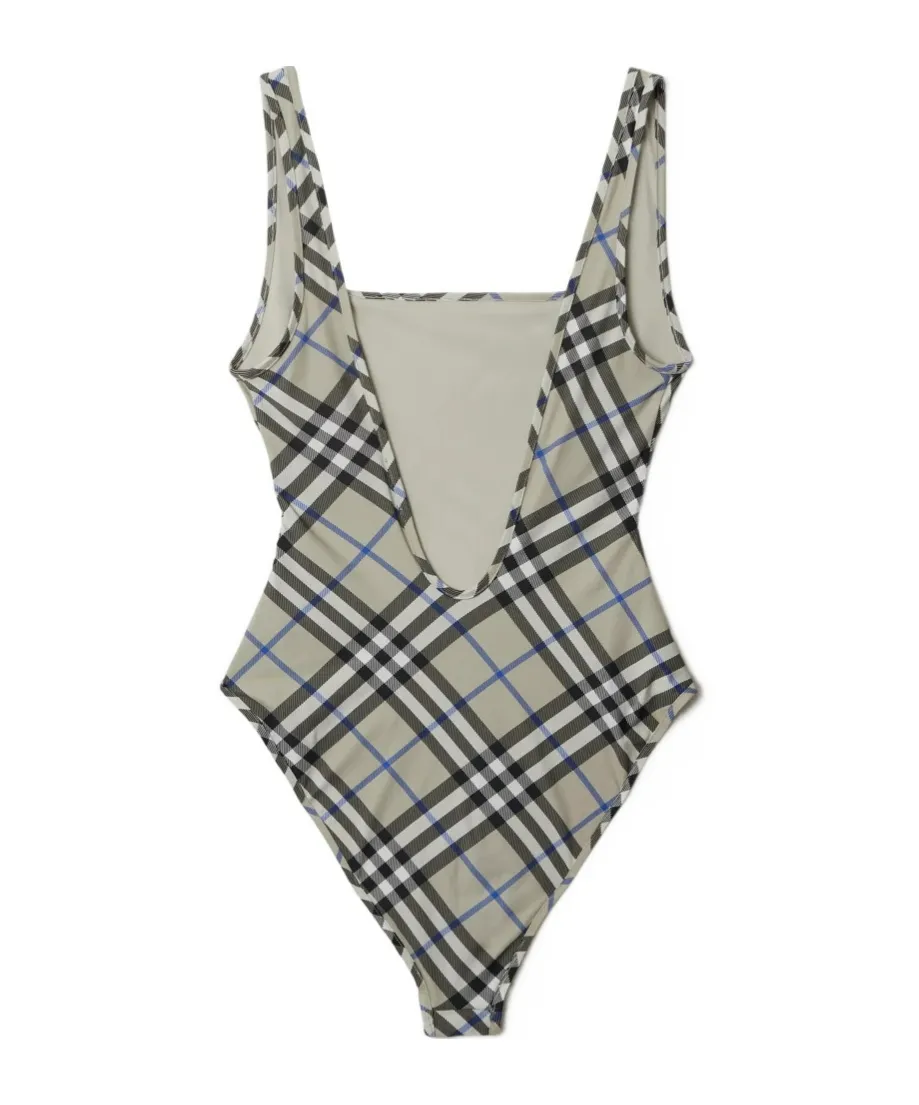Vintage Check-Print Swimsuit