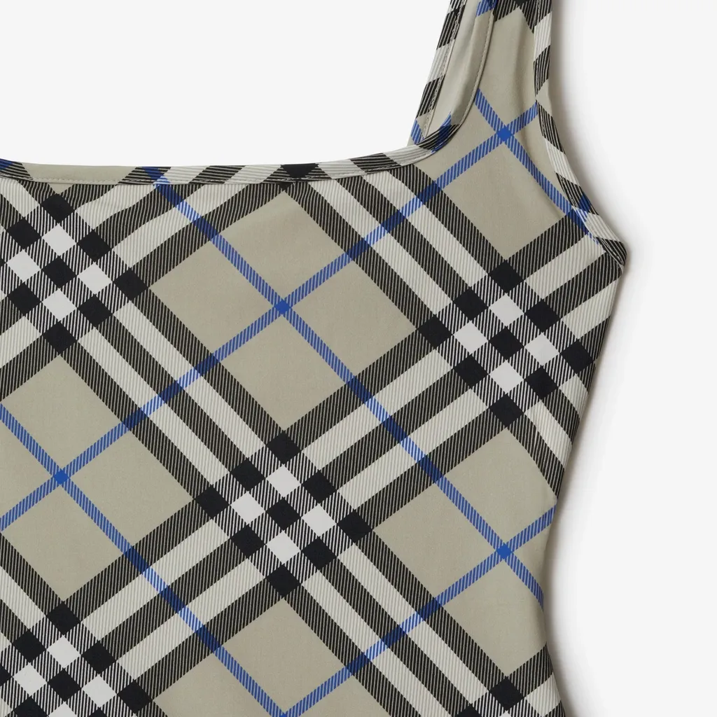 Vintage Check-Print Swimsuit